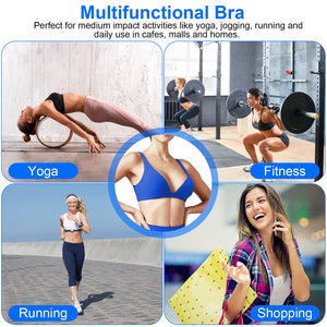 Women's deep V neck padded sports bra with removable pads in multiple colors