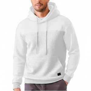 Men's plus-size fleece-lined hooded sweatshirt jacket in various colors