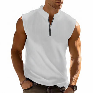 Sweat-wicking sleeveless workout t-shirt in various colors and sizes