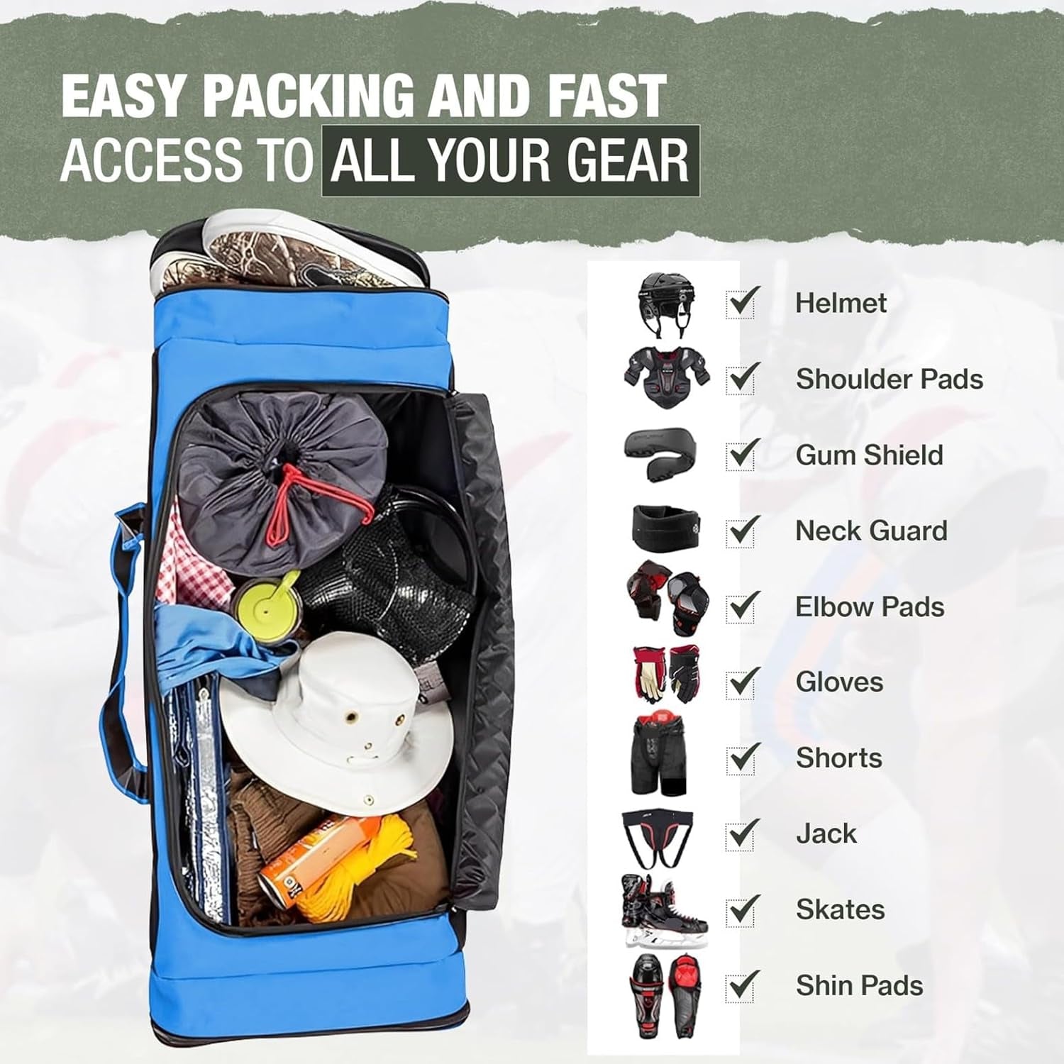Durable Heavy-Duty Multi-Pocket Sports Gym Duffel Bag for Travel
