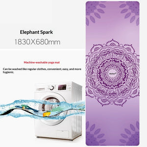 Portable foldable yoga mat with botanical and floral designs in soft suede