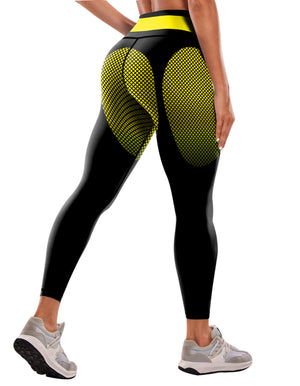 Womens high waist yoga leggings in various colors and patterns