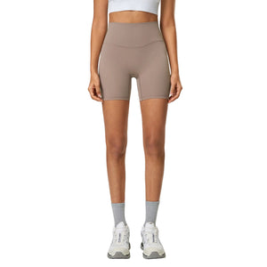 Women's elastic high waist yoga shorts in various colors for fitness and running