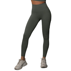 High waist seamless yoga leggings in various solid colors for women