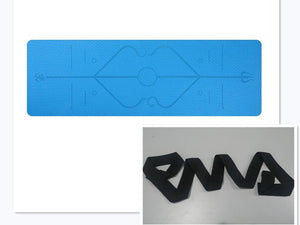 Non slip TPE yoga mat with position lines in various colors
