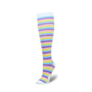 Breathable sports compression cycling and running socks in various colors and patterns