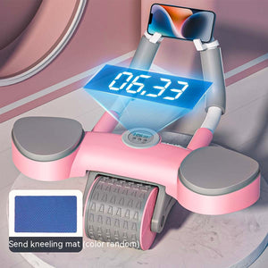 Abdominal wheel fitness equipment with automatic rebound and elbow support in multiple colors