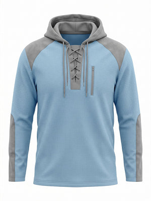 Men's waffle-weave sweatshirt with drawcord in various colors