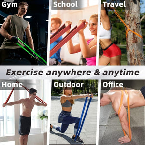 Heavy duty resistance bands set for full body fitness workouts
