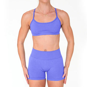 Seamless tight yoga outfit with back V waist-cinching design in various colors