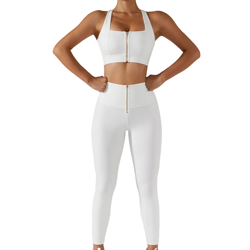 Seamless women's sports yoga set two pieces in various colors