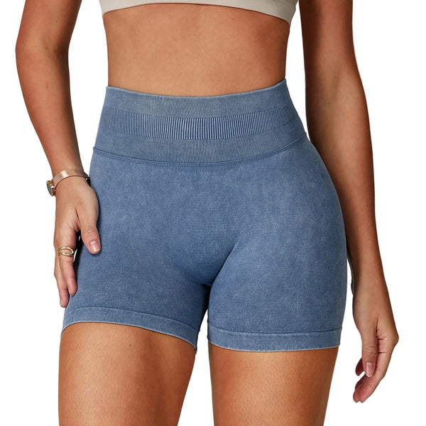 Waist-cinching cropped yoga shorts for women in multiple colors