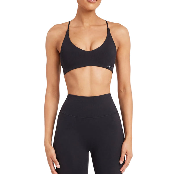 BREATHABLE CROSS STRAP SPORTS BRA WITH CHEST PAD