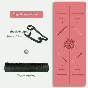 Natural rubber non-slip professional yoga mat set in various colors with shoulder strap and storage bag