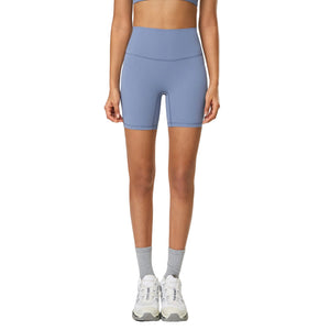 Women's elastic high waist yoga shorts in various colors for fitness and running