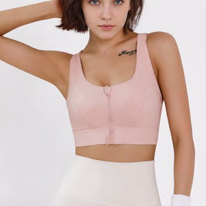 HIGH-IMPACT FRONT-ZIP SPORTS BRA WITH INTEGRATED CUP