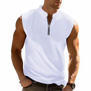 Sweat-wicking sleeveless workout t-shirt in various colors and sizes