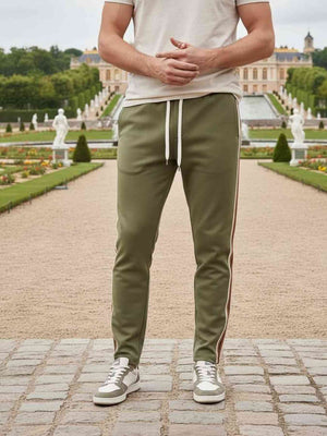 Men's stretch anti-wrinkle casual pants in black with a slim fit