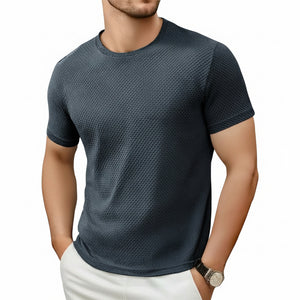 Men's casual short sleeve t-shirt in bone flower solid design available in multiple colors