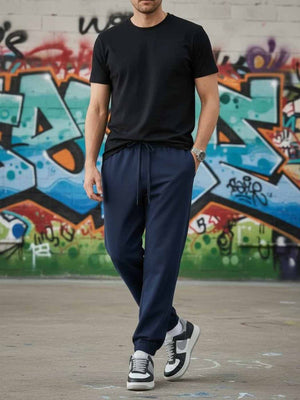 Men's high elasticity anti-wrinkle casual pants in tapered fit