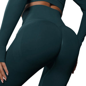High waist seamless yoga leggings in various solid colors for women