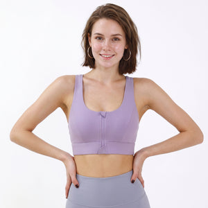 HIGH-IMPACT FRONT-ZIP SPORTS BRA WITH INTEGRATED CUP