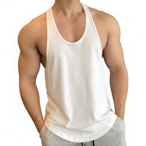 Men's fitness vest available in metallic grey, midnight grey, ultimate grey, black, and white colors