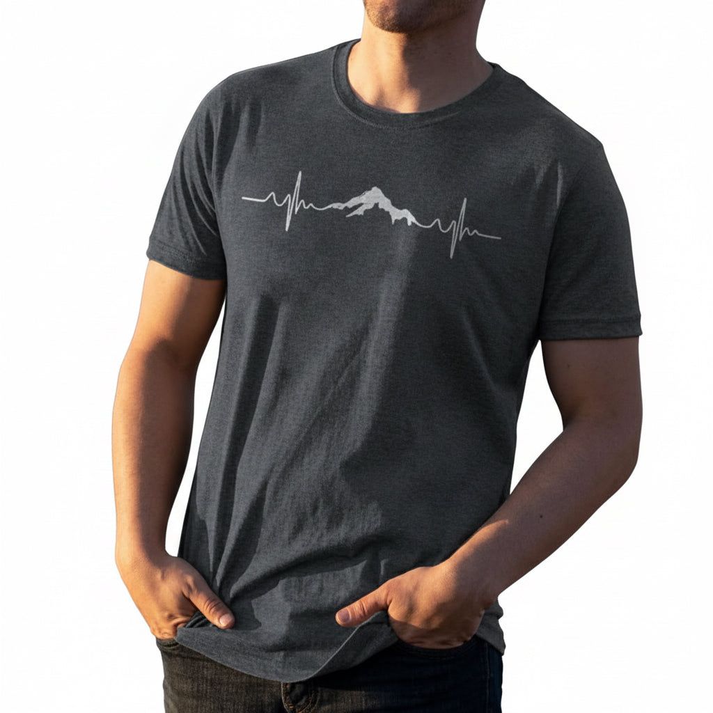 Casual striped cotton t-shirt for men in dark gray, black, and khaki colors
