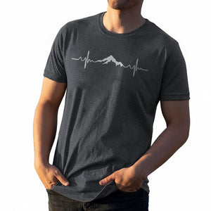 Casual striped cotton t-shirt for men in dark gray, black, and khaki colors