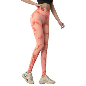 Tie dye seamless women's yoga leggings in multiple colors