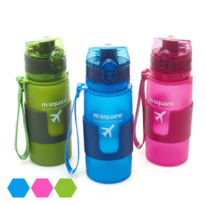 Portable soft silicone sports water bottle in multiple colors and sizes