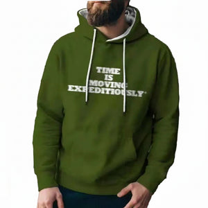 Men's casual solid color hoodie sweatshirt in black, navy blue, and navy green