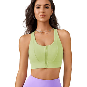 Front zipper high impact yoga sports bra in multiple colors