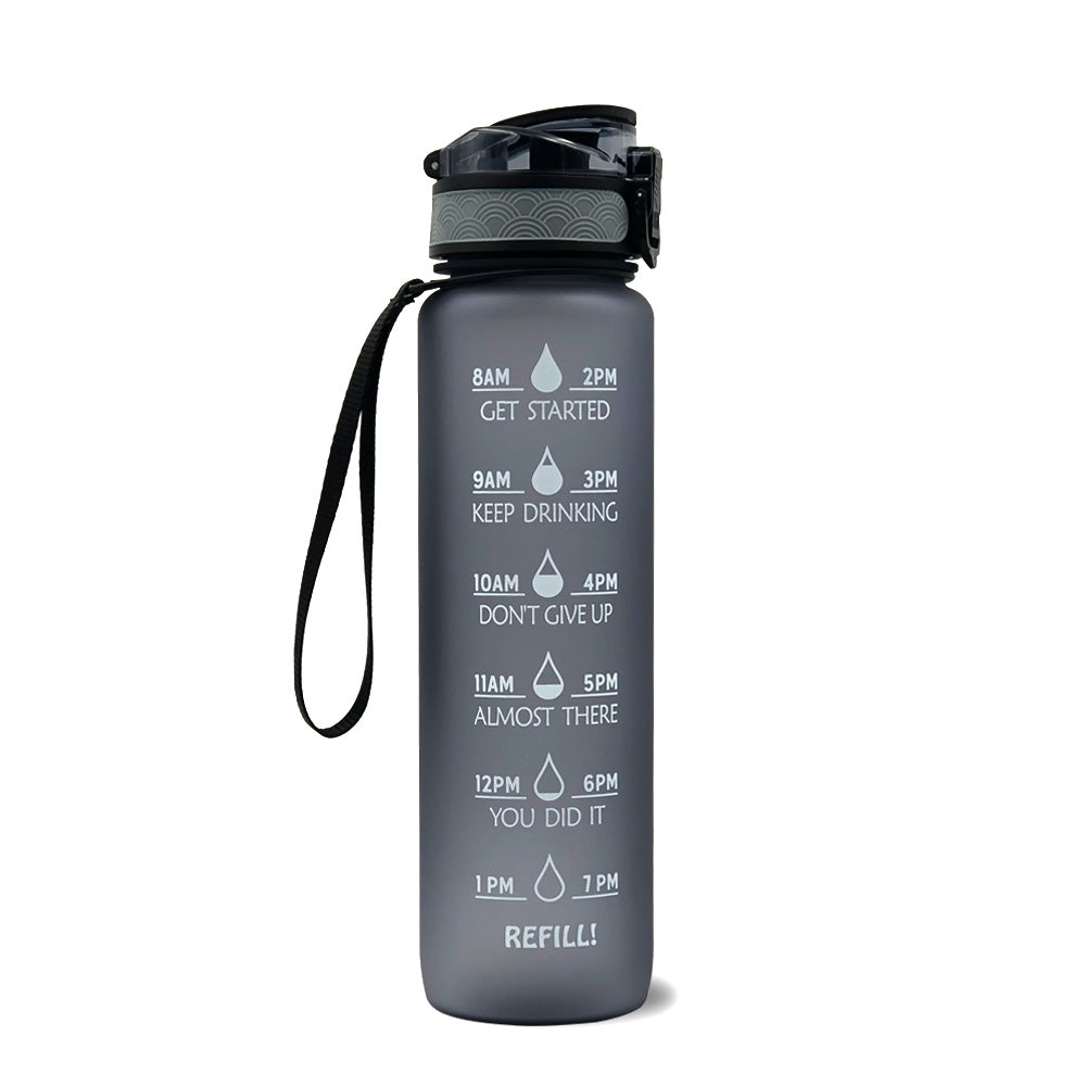 1000ml sports water bottle in various gradient colors made of plastic