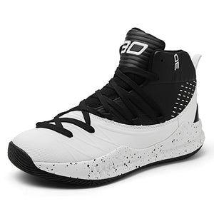 Plus size men's high-top basketball training sneakers in various colors and sizes