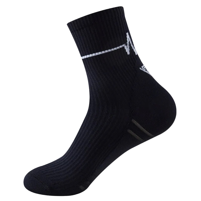 Mid-calf sweat-wicking running socks in multiple colors
