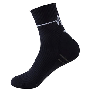 Mid-calf sweat-wicking running socks in multiple colors