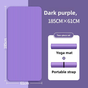 Anti-slip thickened widened yoga mat in various colors for fitness and yoga