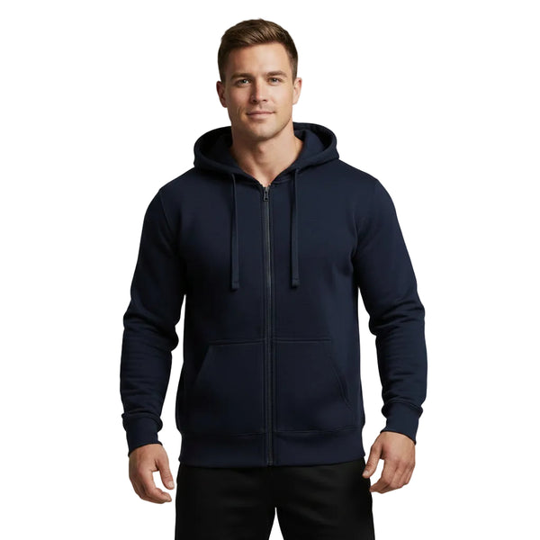 SOLID COLOR FLEECE-LINED HOODIE FOR MEN AND WOMEN