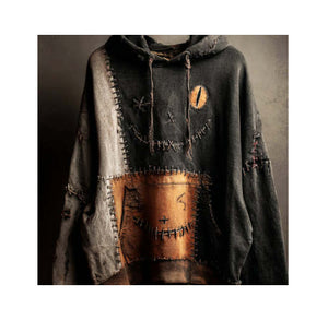 Womens ethnic-style printed hoodie with striped digital 3D print in multiple sizes