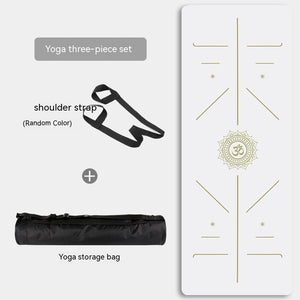 Natural rubber non-slip professional yoga mat set in various colors with shoulder strap and storage bag