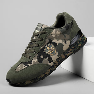 Unisex camouflage breathable rubber sole training shoes in multiple colors and sizes