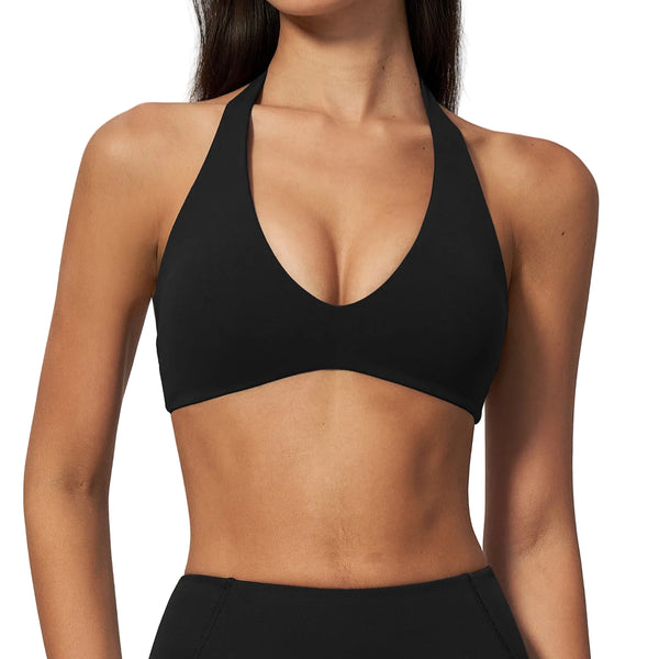 SHOCKPROOF WIRE-FREE SPORTS BRA WITH HALTER STRAPS