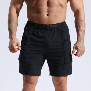 Men's athletic cargo shorts with pockets in multiple colors
