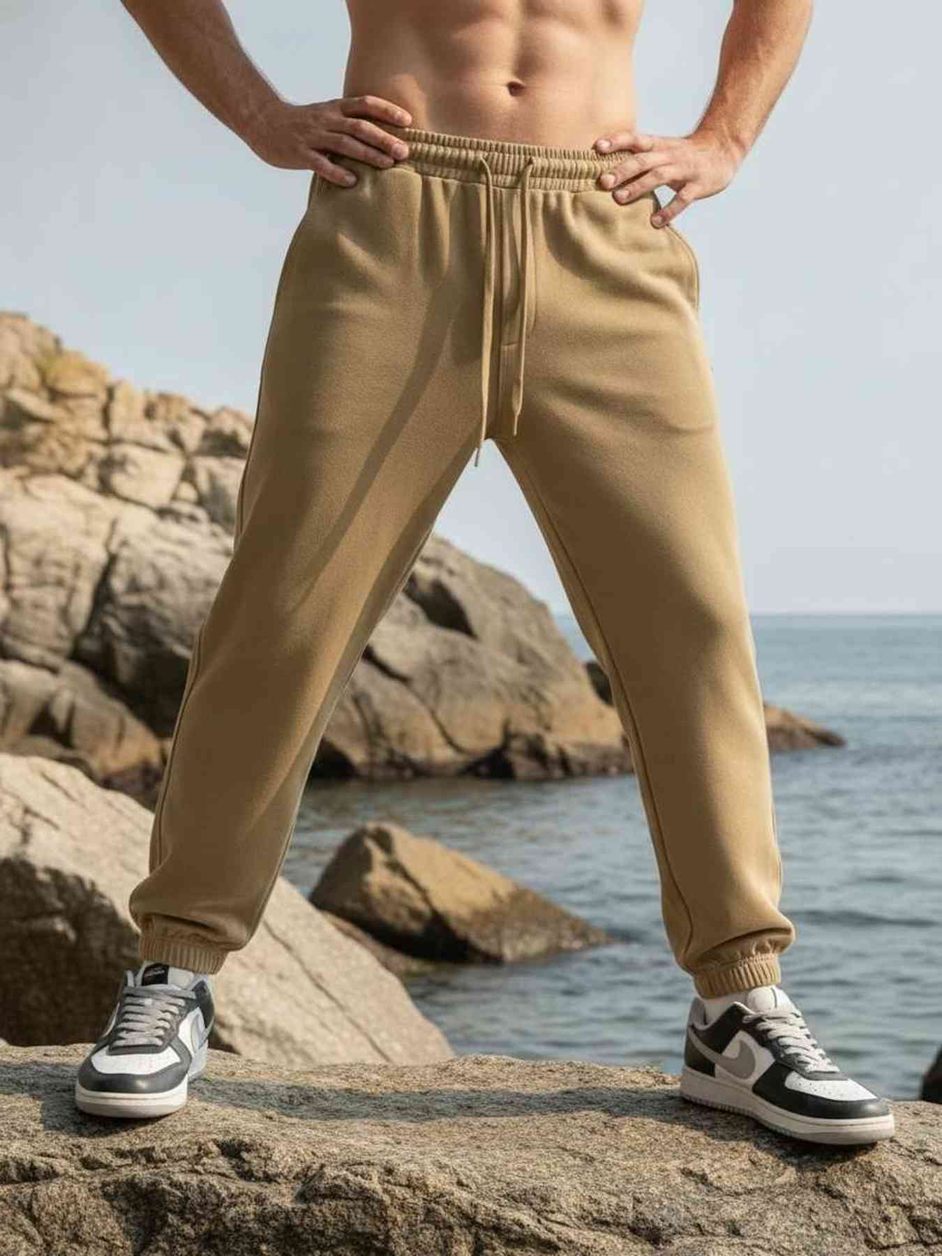 Men's high elasticity anti-wrinkle casual pants in tapered fit