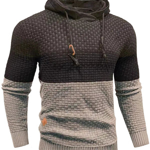 Jacquard hooded sweatshirt with long sleeves in various colors