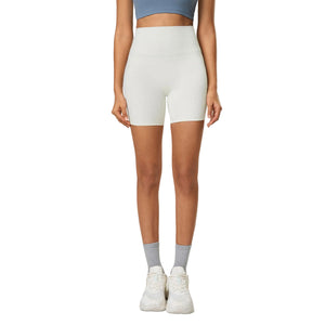 Women's elastic high waist yoga shorts in various colors for fitness and running