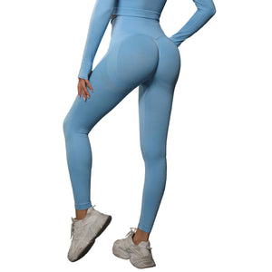 High waist seamless yoga leggings in various solid colors for women