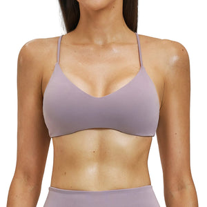 Push-up yoga sports bra in multiple colors with fixed double straps