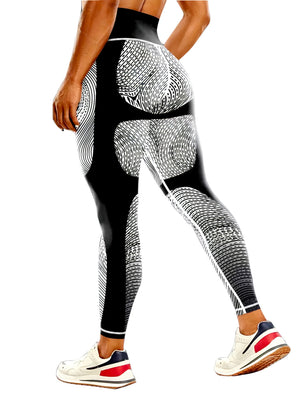 Womens high waist yoga leggings in various colors and patterns